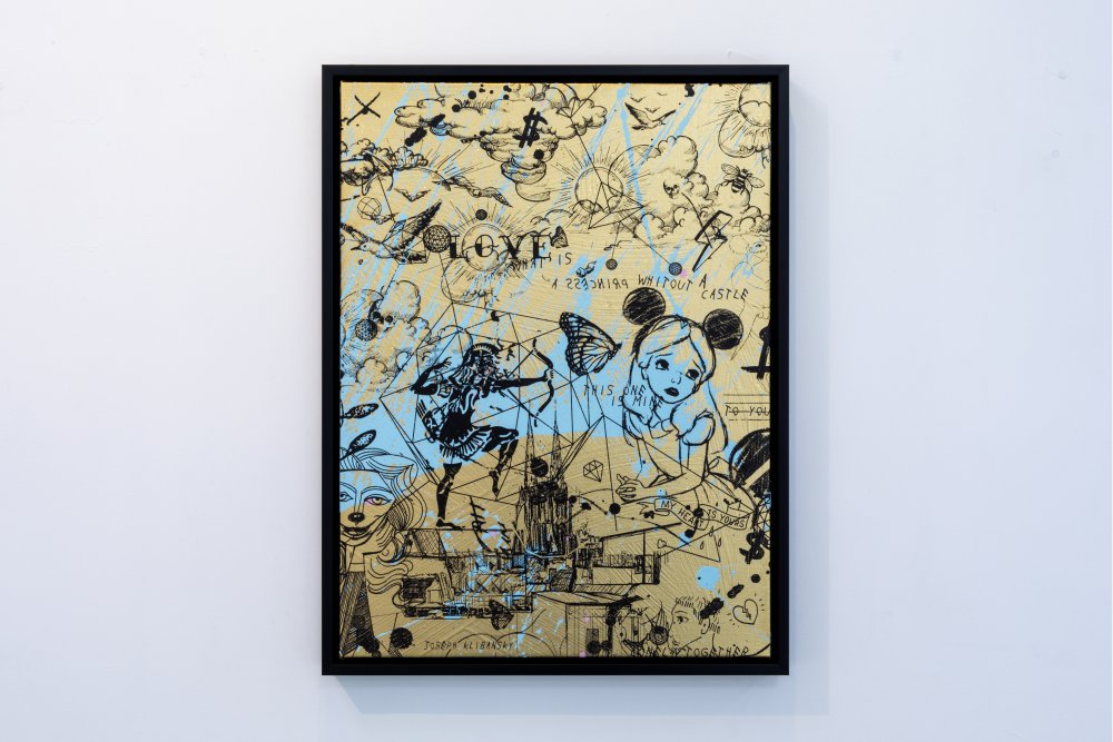 Behind the Clouds (gold/black, light blue splash), 2020 | Artworks