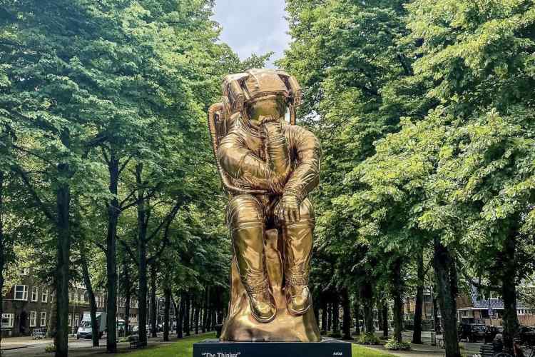 Klibansky’ The Thinker on Rembrandt Square (Rembrandtplein) Amsterdam