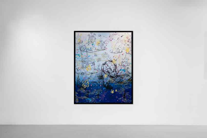 Sky Flowers (silver, blue), 2022 by Joseph Klibansky