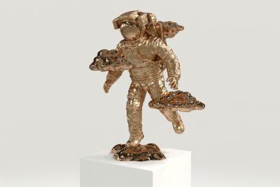 Beyond the Clouds - Sculpture (polished and brushed bronze), 2023