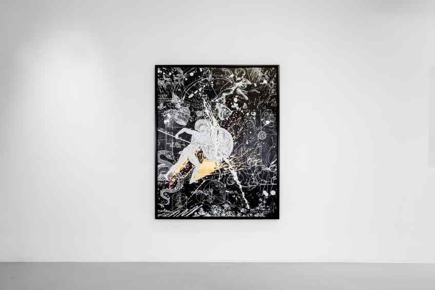 Forever Mine (black/white, gold, pink and white splash), 2020 by Joseph Klibansky