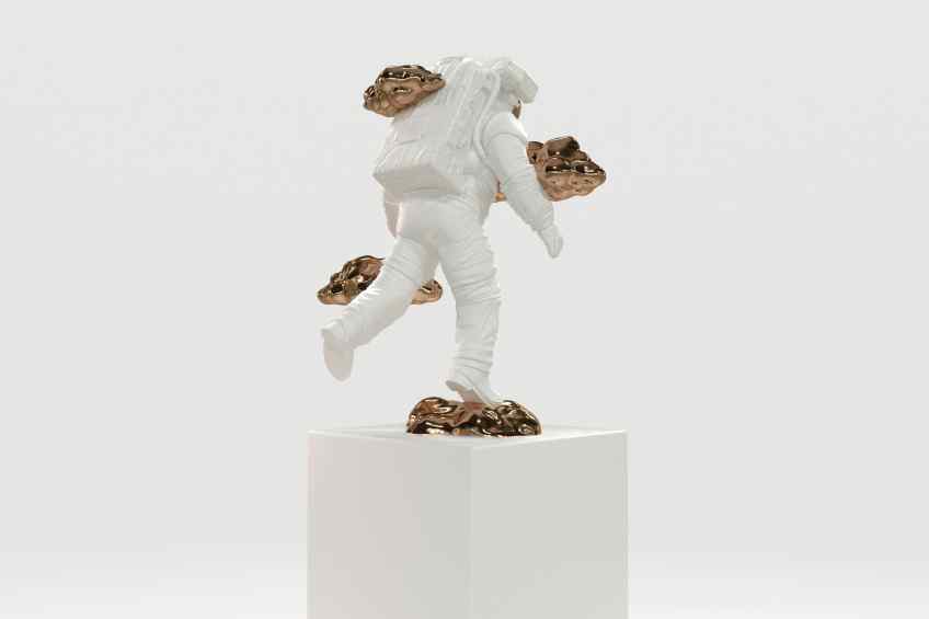 Beyond the Clouds - Sculpture (polished and painted bronze, white), 2023 by Joseph Klibansky