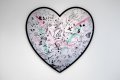 My Heart Is Yours (silver/black, pink and turquoise splash), 2019 by Joseph Klibansky