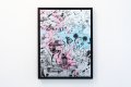 Behind the Clouds (silver/black, light blue and pastel pink splash) II, 2020 by Joseph Klibansky