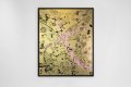 Villains In My Head (gold/black, pastel pink splash), 2019 by Joseph Klibansky