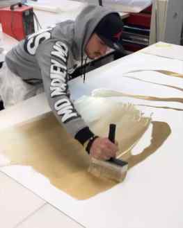 This liquid gold paint goes on so smooth that it feels poetic in a way 😊 .. what other videos or process would you like me to show in IG?