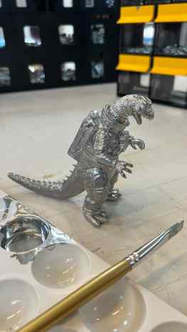Painting up a little scale model of an upcoming sculpture#contemporaryart #godzilla #sculpture
