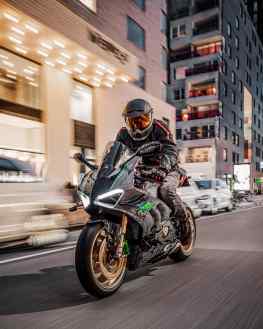 Super proud to finally unveil my official collaboration with Ducati 🔥I created this one of a kind Panigale V4s “art bike” by completely stripping the original motorcycle 🏍 and repainting everything in a metallic Nardo grey with black and fluorescent green accents.All the art you see on the sides are not stickers.. everything is painted and covered with a clear coat for protection 🎨 For the wheels I chose a special satin gold finish and the rest of the bike is filled with carbon parts an Arkapovic exhaust and I just had to ad the open clutch ✌🏼Thank you to @ducatibenelux for trusting me with your flagship motorcycle 🙏🏽And a special thanks to @customdreams for helping me with all the paintwork🤍.#ducati #ducatipanigale #panigale #panigalev4s #panigalev4 #ducatiinstagram