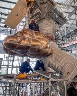 Thought you might like these production shots of my new large sculpture “Beyond the Clouds”