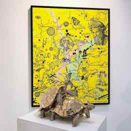 If you had to choose between the turtles or the painting..?..#art #sculpture #artcontemporain #turtles #painting #artbasel #artgallery