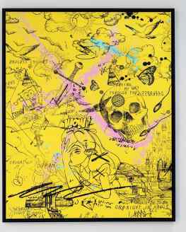 Who would hang a bright yellow painting in their home? .#painting #contemporaryart #artbasel