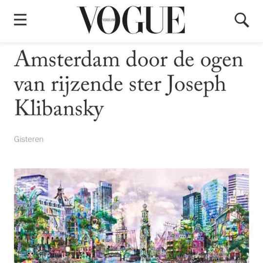 Thank you my friends at @voguemagazine for the great article!🙏🏻 #klibansky #josephklibansky #art #contemporaryart #fashion #collector #amsterdam #vogue