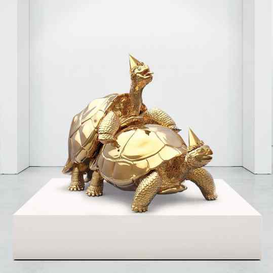 Next to the release of my new painting series at the #tefaf in #Maastricht, I'm also very excited to show my new polished #bronze #sculpture !

Titled: -Baby we made it- 😂😂 #tefaf2016 #turtles #contemporaryart