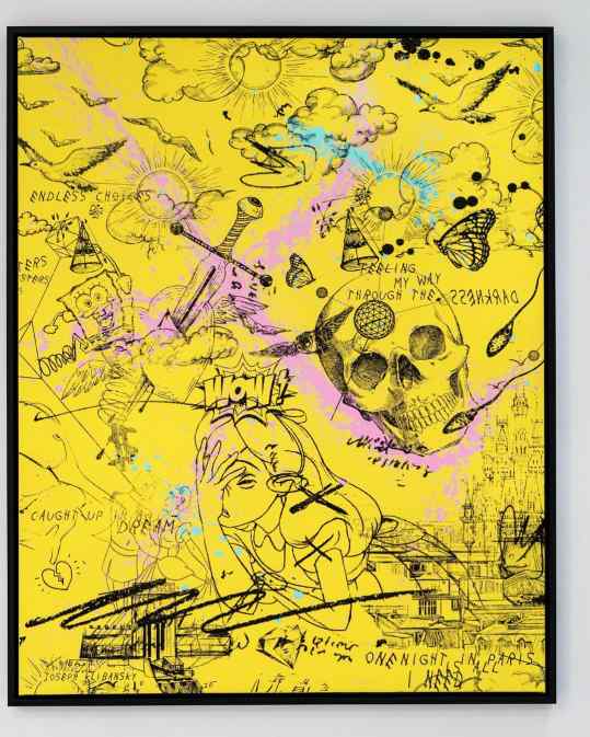 Who would hang a bright yellow painting in their home? .
#painting #contemporaryart #artbasel