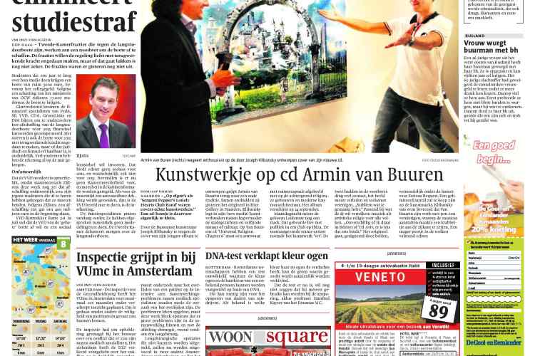 De Gooi en Eemlander - Kunstwerk op cd Armin van Buuren door Joseph Klibansky