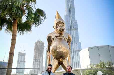 Birthday Suit in front of Burj Khalifa, Dubai, UAE