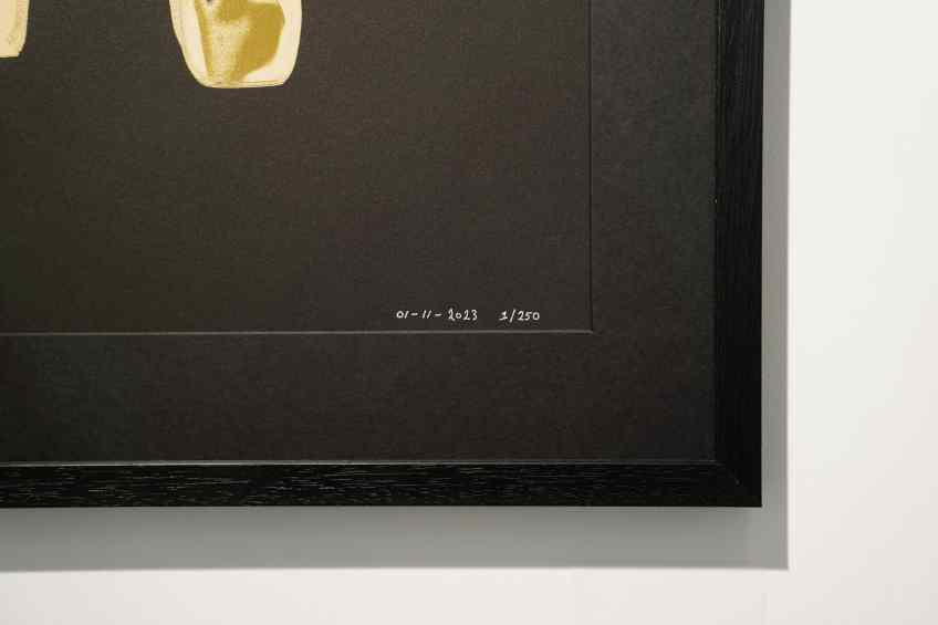 Bare Hug — The Foil Edition (Gold on Black paper), 2024 by Joseph Klibansky
