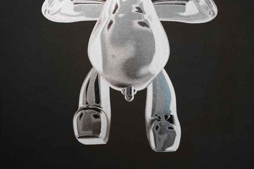 Bare Hug — The Foil Edition (Silver on Black paper), 2024 by Joseph Klibansky
