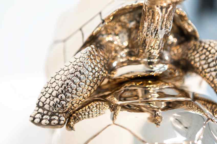 Close-Up of the front right top Baby We Made It (small) - Baby We Made It (polished bronze), 2016 by Joseph Klibansky