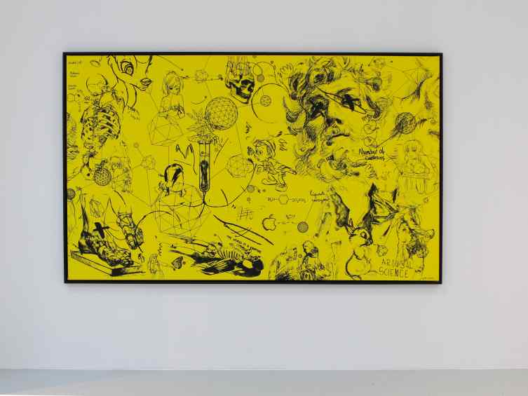 Chemistry of Life (yellow, black), 2016 by Joseph Klibansky