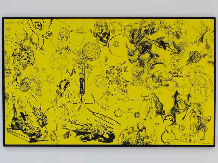 Chemistry of Life (yellow, black), 2016 by Joseph Klibansky