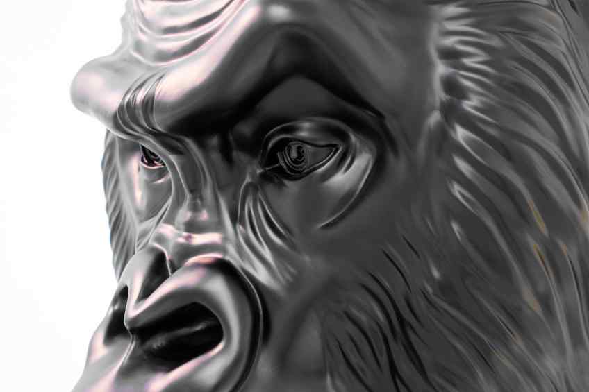 Close-up of eye - Big Bang (painted bronze, black), 2016 by Joseph Klibansky