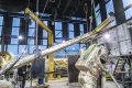 Production of Museum size Leap of Faith in bronze foundry - Leap of Faith (painted bronze, white), 2016 by Joseph Klibansky