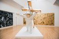 Museum size Leap of Faith, in Museum de Fundatie, Zwolle - Leap of Faith (painted bronze, white), 2016 by Joseph Klibansky