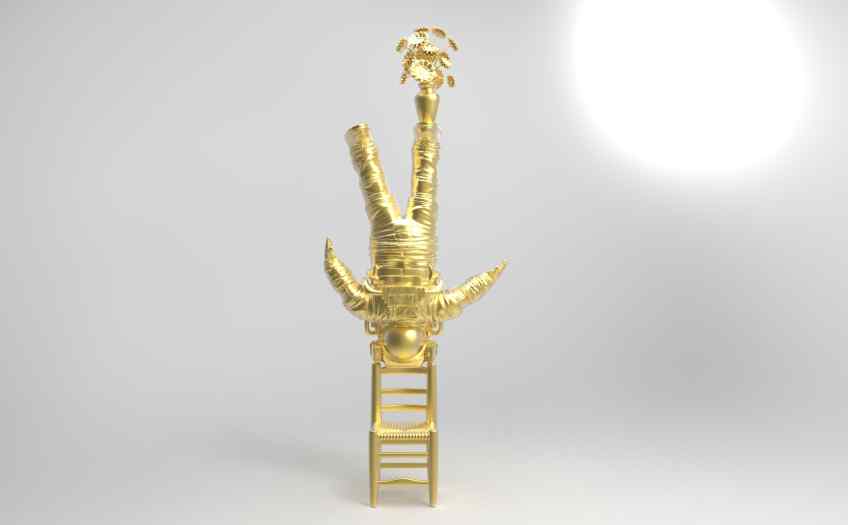 A 3D render of Self Portrait of a Dreamer II - Self Portrait of a Dreamer II, 2014 by Joseph Klibansky