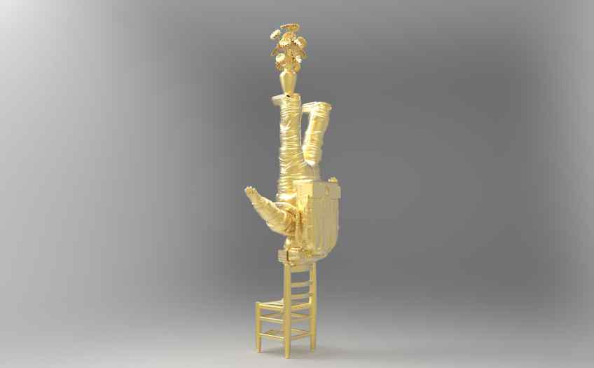 A 3D render of Self Portrait of a Dreamer II - Self Portrait of a Dreamer II, 2014 by Joseph Klibansky