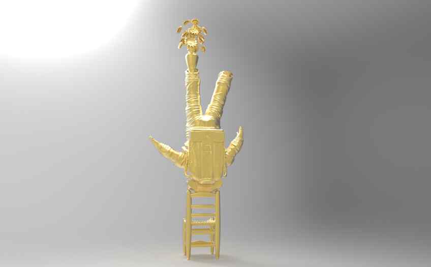A 3D render of Self Portrait of a Dreamer II - Self Portrait of a Dreamer II, 2014 by Joseph Klibansky