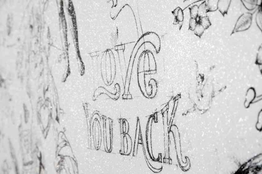 Love You Back (white/black, diamond dust), 2017 by Joseph Klibansky