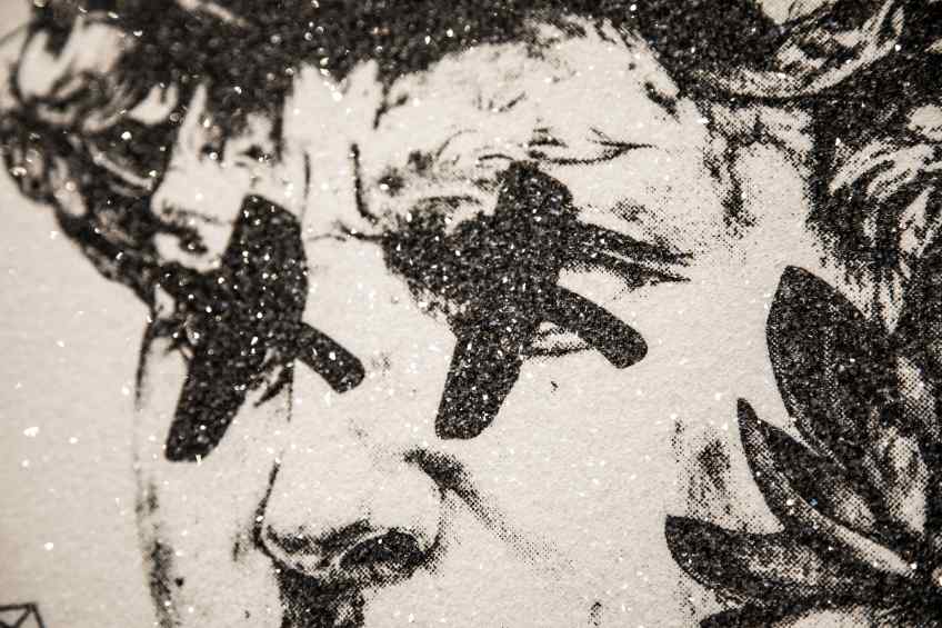 Love You Back (white/black, diamond dust), 2017 by Joseph Klibansky