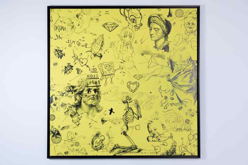 On The Edge Of Something Beautiful (yellow/black), 2016 by Joseph Klibansky