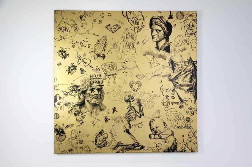 On The Edge Of Something Beautiful (gold/black), 2017 by Joseph Klibansky