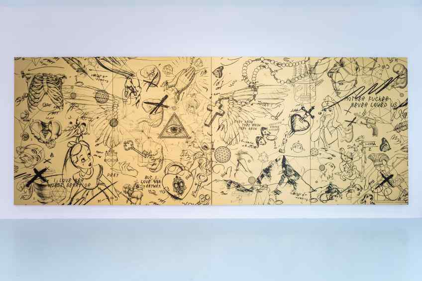 Guided by Angels (gold/black), 2017 by Joseph Klibansky