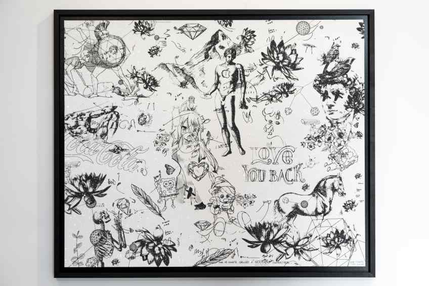 Love You Back (edition, white/black, diamond dust), 2017 by Joseph Klibansky