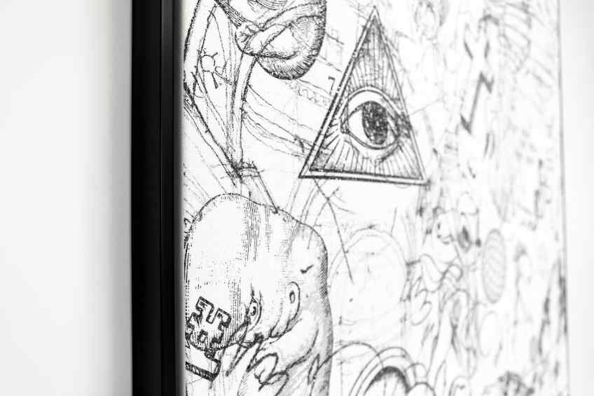I Love Her Anyway (white/black, diamond dust), 2017 by Joseph Klibansky