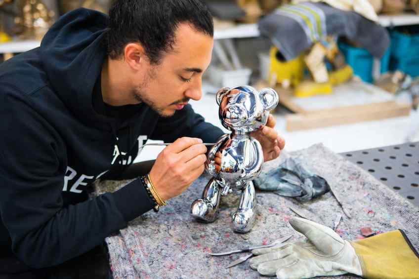 Pipi Bear (polished solid aluminium), 2017 by Joseph Klibansky