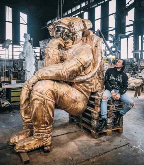 Museum size Thinker during the creation process. - The Thinker (bronze), 2018 by Joseph Klibansky