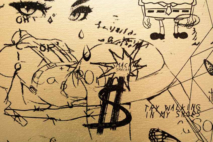 Butterflies Live Forever (gold/black), 2018 by Joseph Klibansky