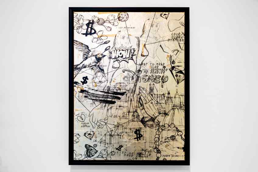 Love Over Diamonds (small, gold leaf/black), 2018 by Joseph Klibansky