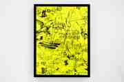 Love Over Diamonds (small, fluorescent yellow/black), 2018 by Joseph Klibansky
