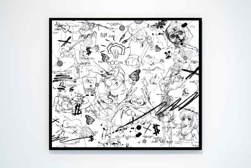 Butterflies Live Forever (edition, white/black, diamond dust), 2018 by Joseph Klibansky