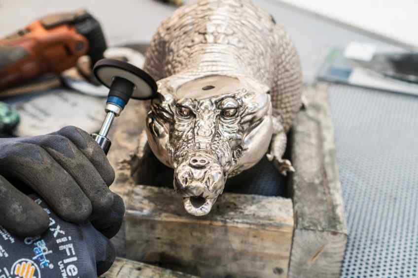 Production of the sculpture "Happily Ever After" in Klibansky's Studio - Happily Ever After (bronze), 2018 by Joseph Klibansky