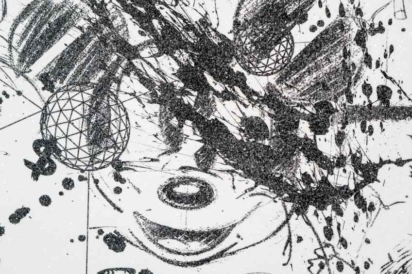Caught Up In A Dream (white/black, diamond dust), 2018 by Joseph Klibansky