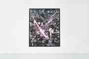 Caught Up In A Dream (black/white, pink splash), 2018 by Joseph Klibansky
