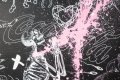Your Body Is Like A Work Of Art Baby (black/white, pink splash), 2018 by Joseph Klibansky