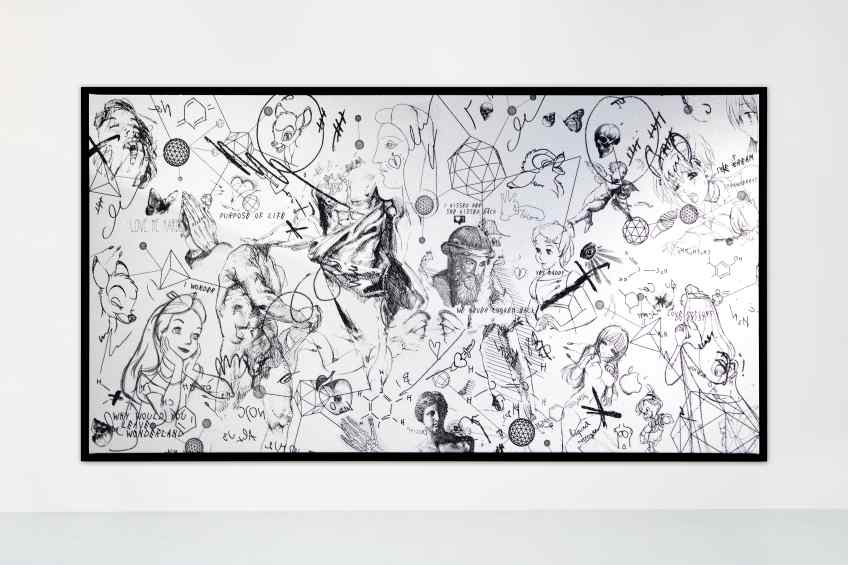 Love Me Harder (white/black, diamond dust), 2018 by Joseph Klibansky