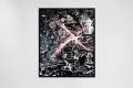 Take Me To Paradise (black/white, pink splash), 2019 by Joseph Klibansky